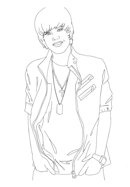 coloriage justin bieber mains dans les poches